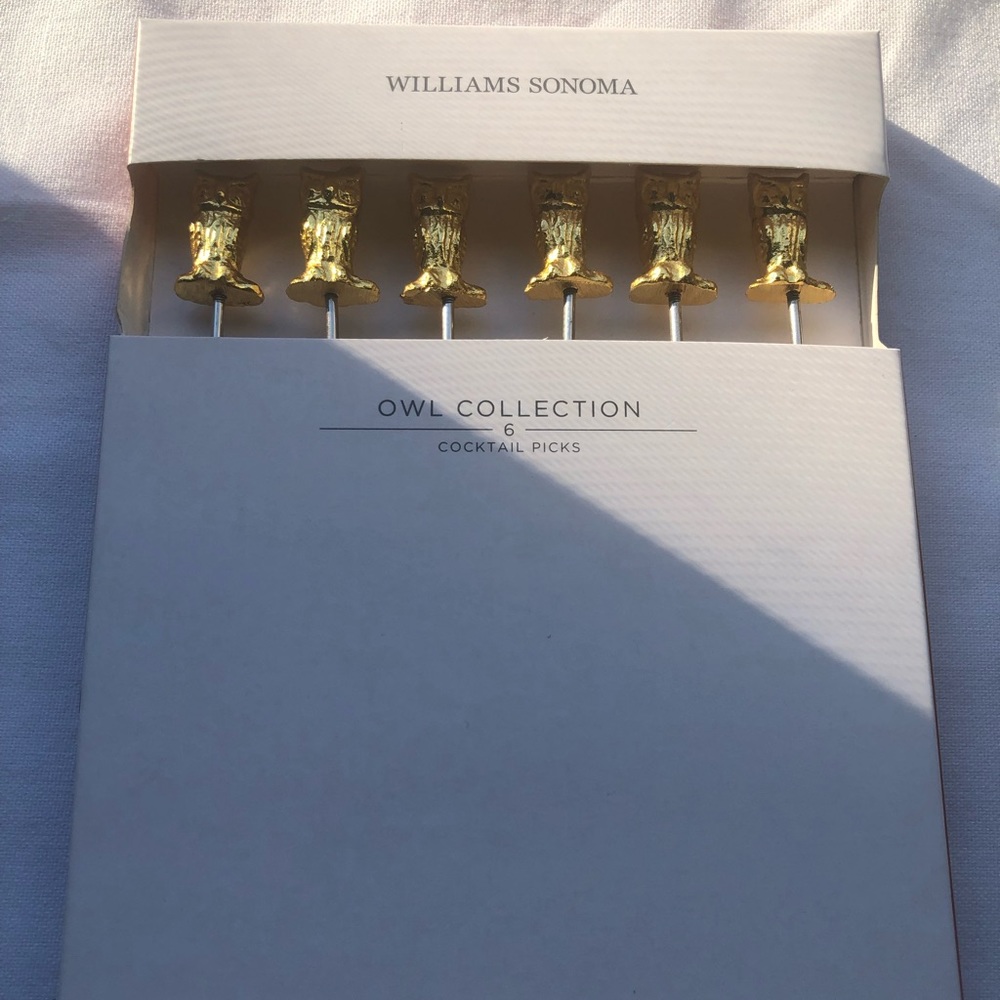 OWL, mini appetizers, cocktail picks by Williams Sonoma, HTF NIB set of six - Picture 1 of 8
